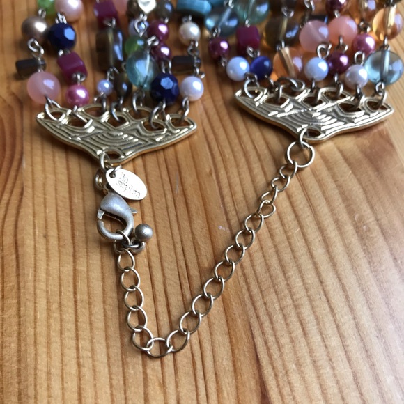 7 Strand Genuine Mother Pearl Cats Eye Necklace - Picture 9 of 17